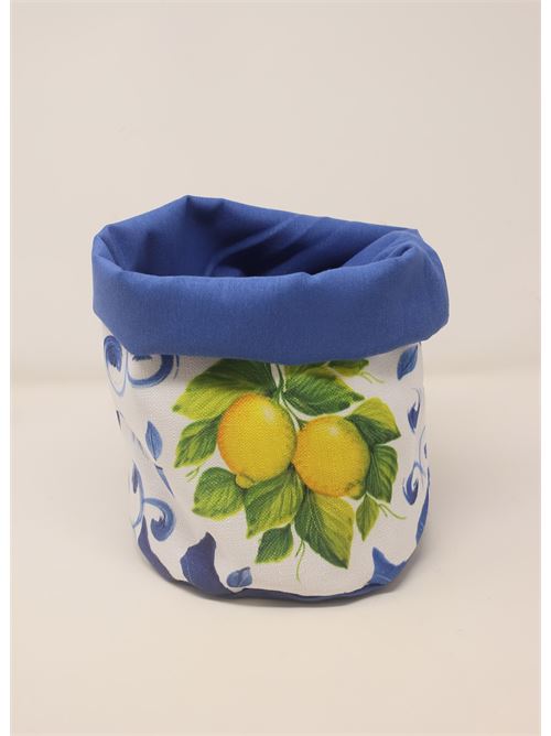 portapane in tessuto con decoro limoni L'Oasi ceramiche | PORTAPANELIMLIMBLU